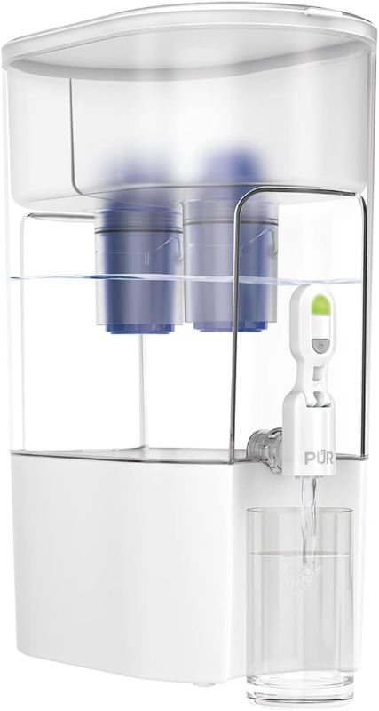 Photo 1 of **USED/SEE NOTES** PUR 44-Cup Extra Large Capacity Filtered Water Dispenser, White & Water Pitcher  Blue – Compatible with All PUR Pitcher and Dispenser Filtration Systems, PPF900Z Dispenser 