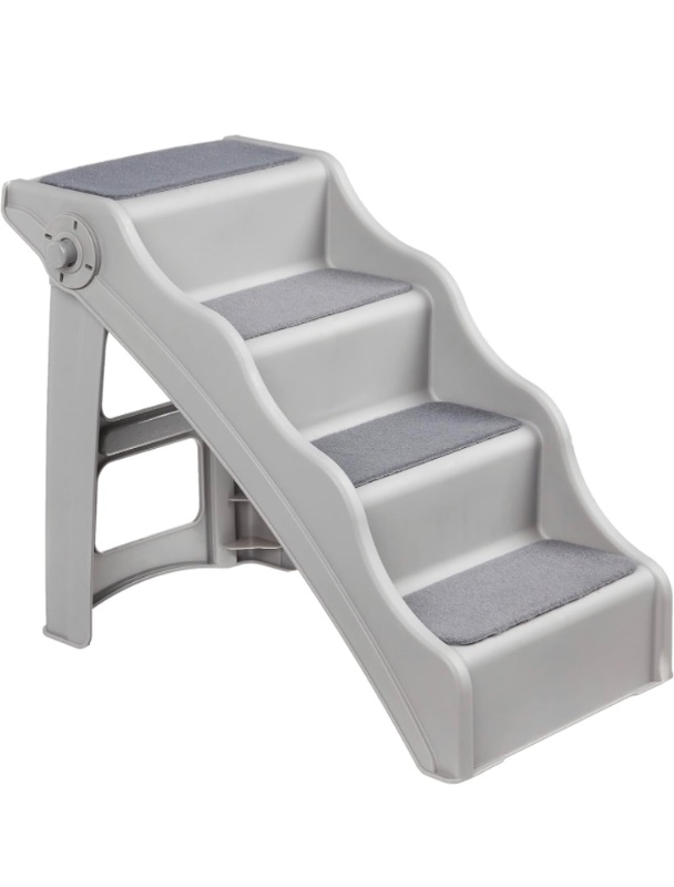 Photo 1 of *MINOR DAMAGE SEE NOTES*
Amazon Basics Foldable Steps for Dogs and Cats, Grey, 14.6"X22.75"X19.5"