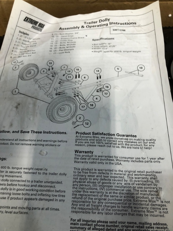 Photo 3 of Extreme Max 5001.5766 Trailer Dolly - 600 lbs.