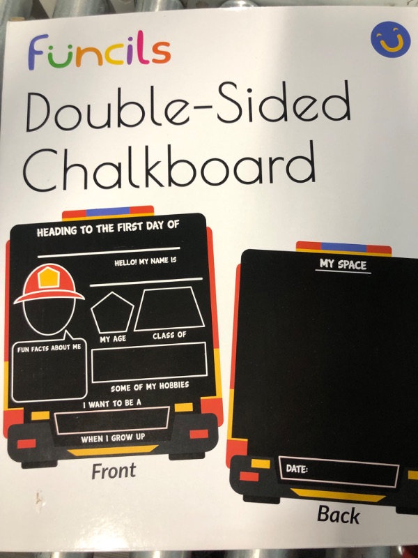 Photo 1 of 2PK FUNCILS DOUBLE SIDED CHALKBOARD FIRST DAY OF