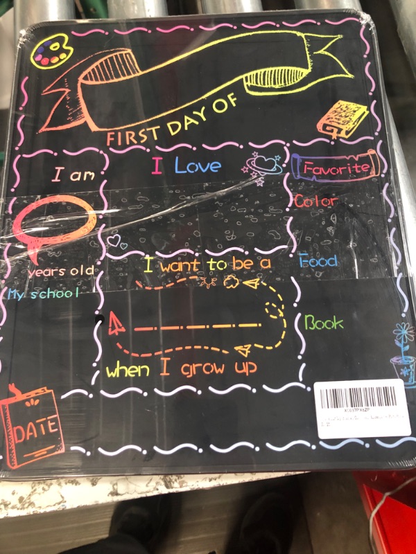 Photo 3 of 2PCS First and Last Day of School Chalkboard Sign Reusable, 14x11 in Back to School Board First & Last Day of Kindergarten Sign, Double Sided School Preschool Signs for Kids Girls Boys 1st Last Day 2pcs & Double Sided