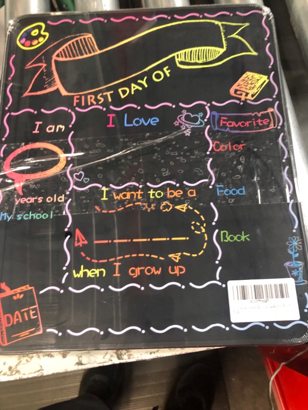 Photo 2 of 2PCS First and Last Day of School Chalkboard Sign Reusable, 14x11 in Back to School Board First & Last Day of Kindergarten Sign, Double Sided School Preschool Signs for Kids Girls Boys 1st Last Day 2pcs & Double Sided