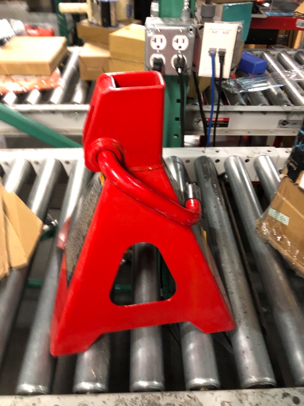 Photo 5 of BIG RED T46002A Torin Steel Jack Stands: Double Locking, 6 Ton (12,000 lb) Capacity, Red, 1 Pair Double Locking Red