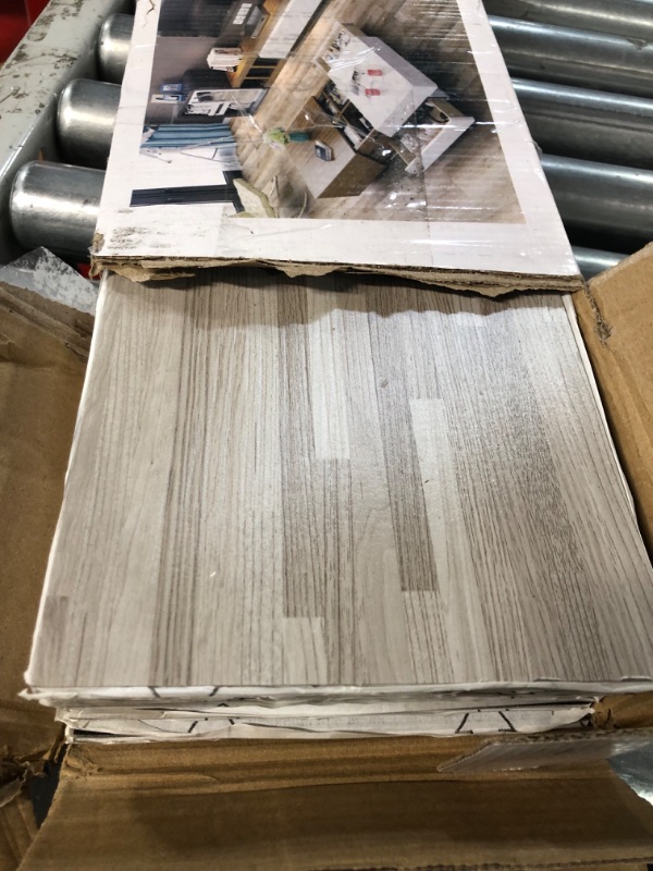 Photo 4 of Art3d 54 Sq.Ft Peel and Stick Floor Tile Vinyl Wood Plank, Dusty Grey, Rigid Surface Hard Core Easy DIY Self-Adhesive Flooring 36 x 6 x 0.1 inches 