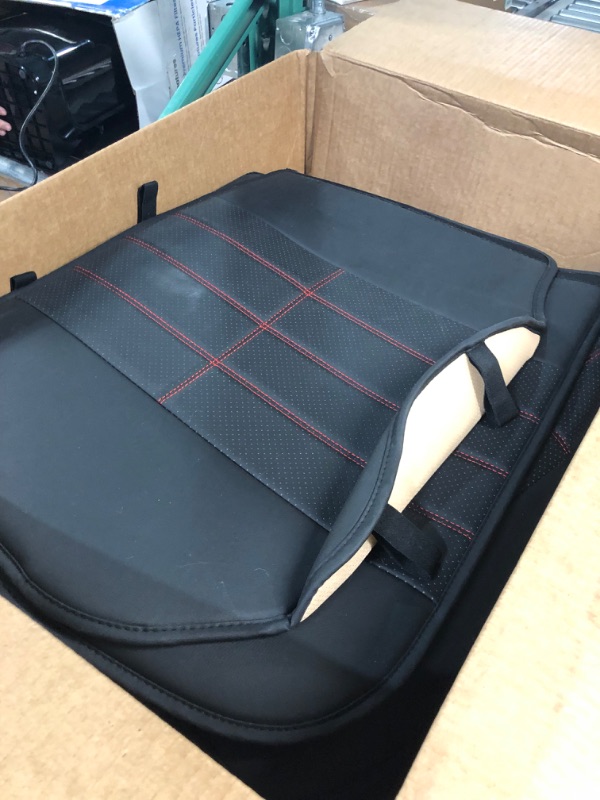 Photo 3 of AOOG Leather Car Seat Covers, Leatherette Automotive Vehicle Cushion Cover for Cars SUV Pick-up Truck,