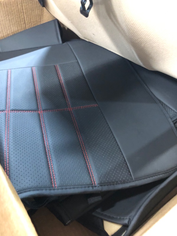 Photo 2 of AOOG Leather Car Seat Covers, Leatherette Automotive Vehicle Cushion Cover for Cars SUV Pick-up Truck,