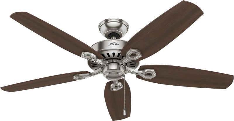 Photo 1 of (READ NOTES) Hunter Fan Company 53241 Builder Elite Indoor Ceiling Fan with Pull Chain Control, 52", Brushed Nickel Finish
