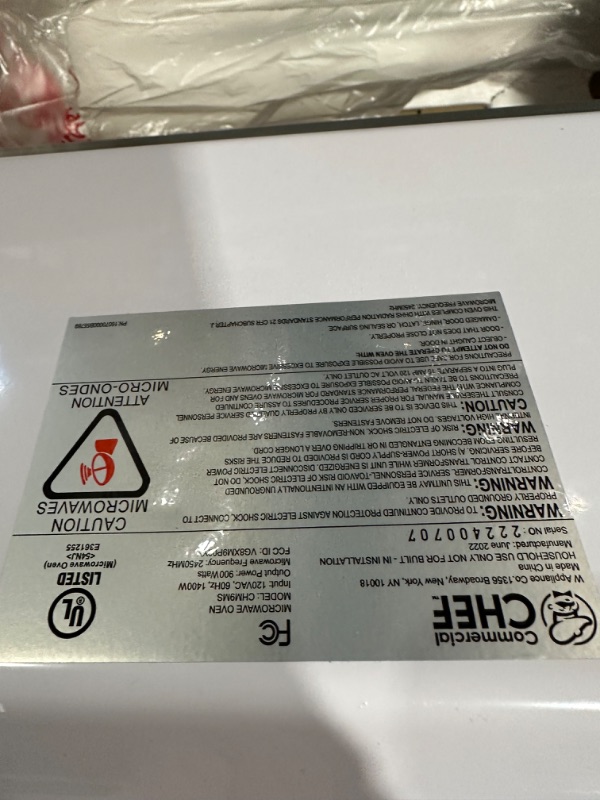 Photo 5 of (READ NOTES) COMMERCIAL CHEF Small Microwave 0.9 Cu. Ft.Countertop Microwave with Touch Controls & Digital Display, Stainless Steel & 10 Power Levels,Outstanding Portable Microwave with Convenient Push Button Door Stainless Steel 0.9 Cubic Feet Microwave 