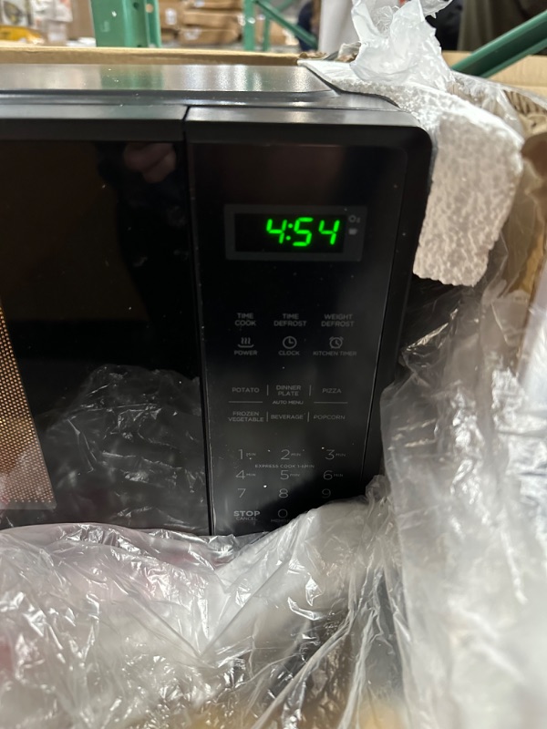 Photo 4 of (READ NOTES) COMMERCIAL CHEF Small Microwave 0.9 Cu. Ft.Countertop Microwave with Touch Controls & Digital Display, Stainless Steel & 10 Power Levels,Outstanding Portable Microwave with Convenient Push Button Door Stainless Steel 0.9 Cubic Feet Microwave 