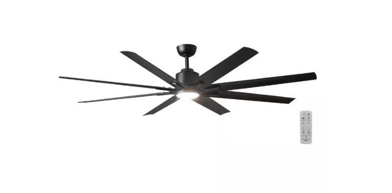 Photo 1 of (READ NOTES) Kensgrove II 72 in. Indoor/Outdoor Integrated LED CCT Matte Black Smart Ceiling Fan with Remote Powered by Hubspace
