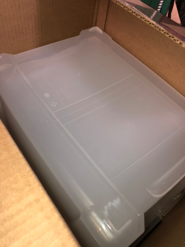 Photo 2 of (READ NOTES) IRIS USA 32 Qt. Plastic Storage Bin Tote Organizing Container with Durable Lid and Secure Latching Buckles, Stackable and Nestable, 6 Pack, Crystal Clear 32 Qt. - 6 Pack, Crystal Clear