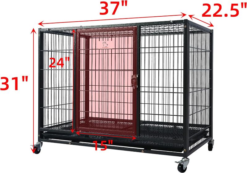 Photo 3 of (READ NOTES) 37" Homey Pet Heavy Duty Metal Open Top Cage w/ Floor Grid, Casters and Tray