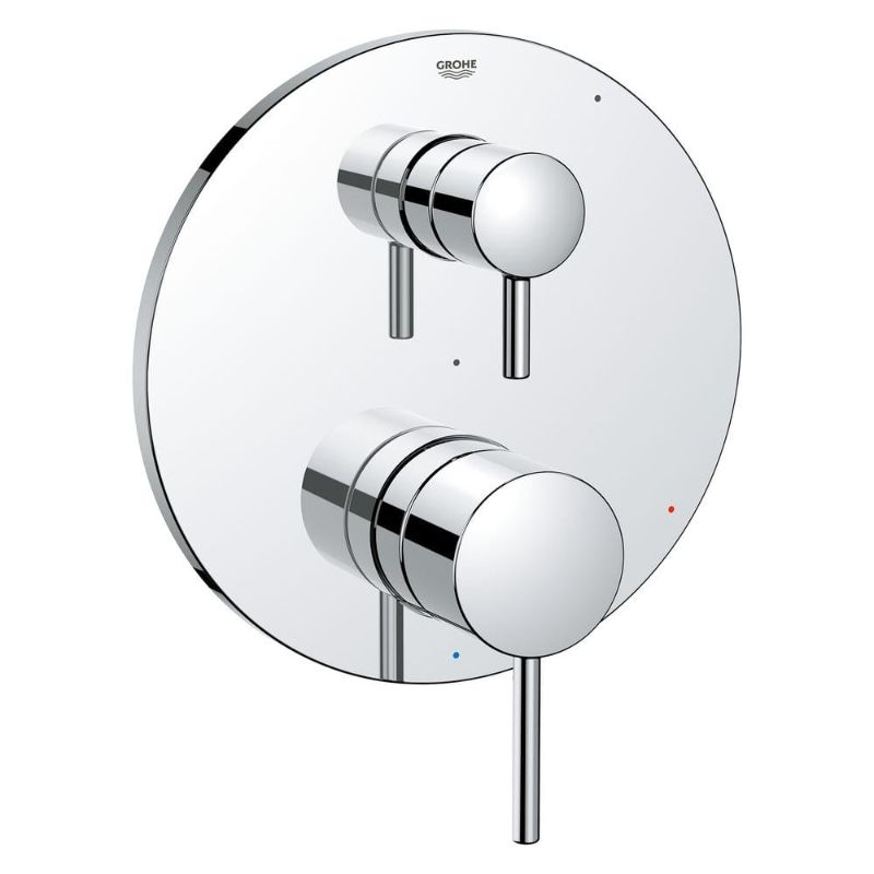 Photo 1 of (READ NOTES) Grohe 29 423 Timeless Two Function Pressure Balanced Valve Trim Only with Dual Lever Handles and Integrated Diverter - Less Rough in Starlight Chrome
