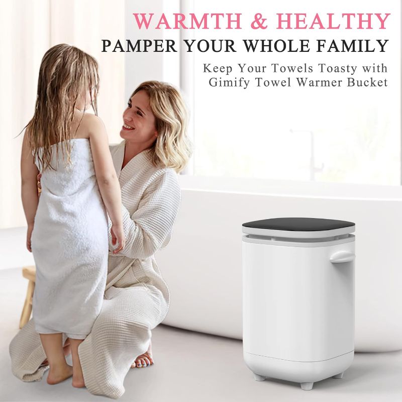 Photo 4 of (READ NOTES) Gimify Towel Warmer Bucket Towel Warmers for Bathroom 40L Luxury Large Hot Towel Warmer Electric Towel Heater with LED Display, Smart Timer for Home Spa Oversized Bath Towel, Bathrobe, Blanket, PJ's