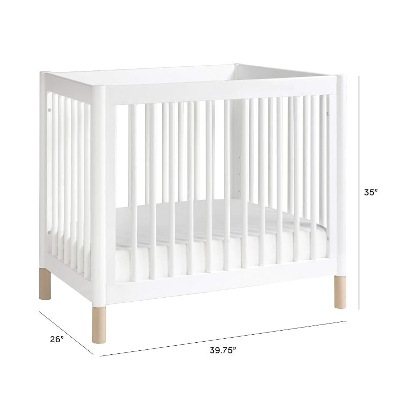 Photo 3 of (READ NOTES) Babyletto Gelato 4-in-1 Convertible Mini Crib in White and Washed Natural, Greenguard Gold Certified