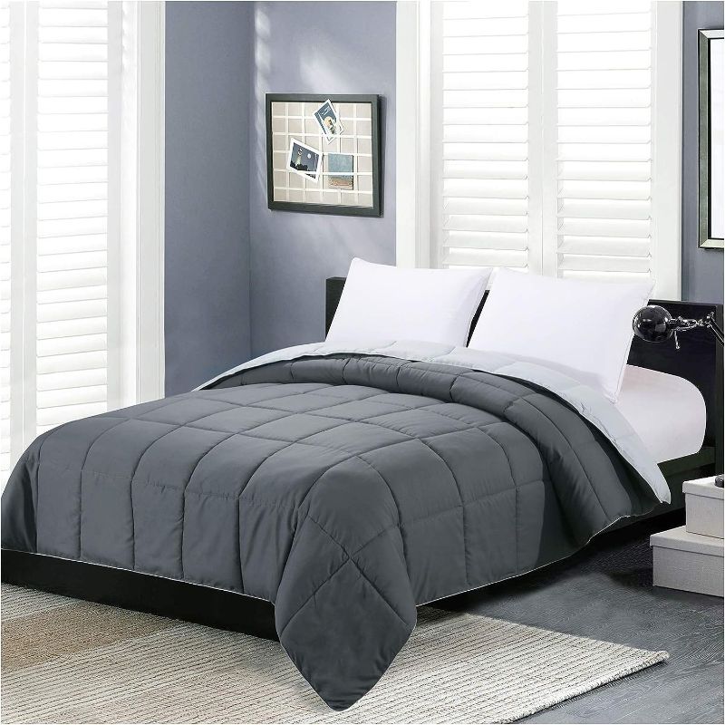 Photo 1 of **Stock photo for reference** 2 tone Grey Comforter, Queen