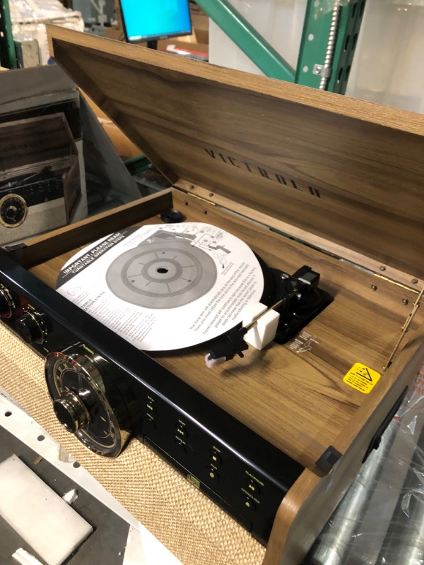 Photo 5 of Victrola VTA-270B-FNT Empire Bluetooth 6 In 1 Music Center (33/45/78) (Farmhouse Walnut) Farmhouse Walnut Record Player