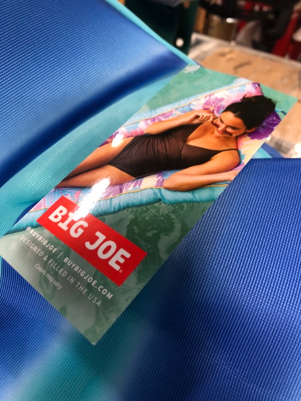 Photo 3 of Big Joe Kona No Inflation Needed Pool Lounger with Headrest, Blurred Blue Double Sided Mesh, 5.5ft Big Blurred Blue Kona