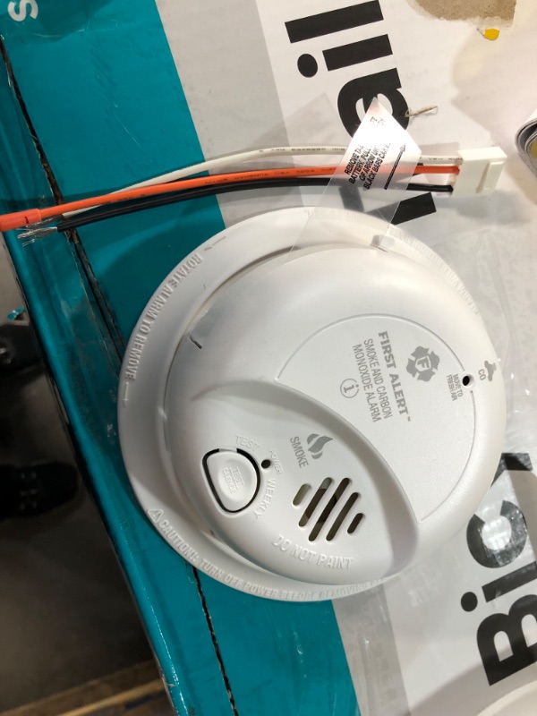 Photo 1 of 120-Volt AC Hardwired Combination Smoke and Carbon Monoxide Alarm with Battery Backup