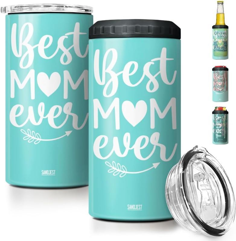 Photo 1 of **Stock photo for reference** SANDJEST Mom Tumbler - Best Mom Ever, Mint (2 pack)