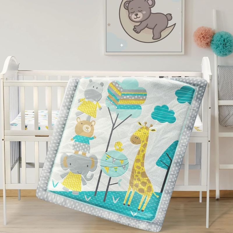 Photo 1 of 3-Piece Cotton Animals Jungle Crib Bedding Set