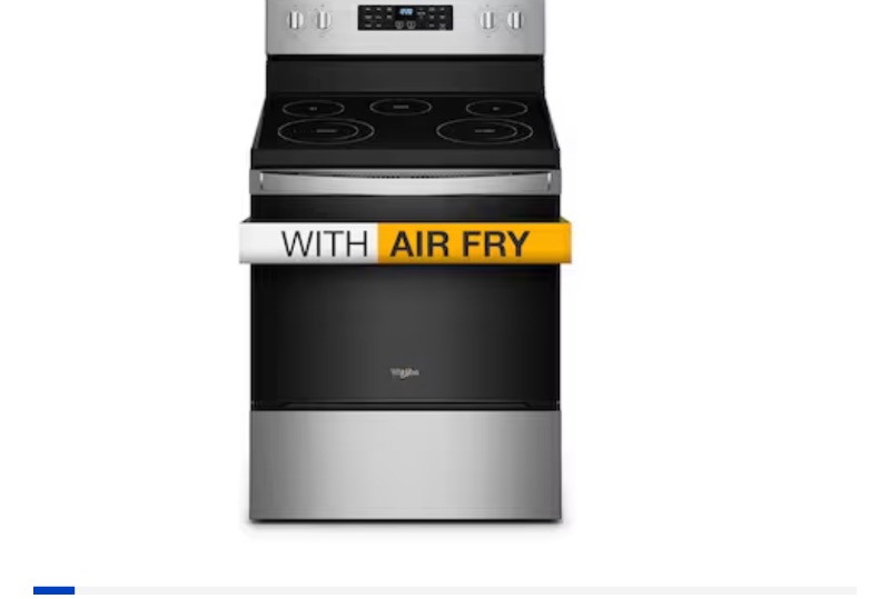 Photo 1 of Whirlpool 30-in Smooth Surface 5 Elements 5.3-cu ft Self-Cleaning Air Fry Convection Oven Freestandin