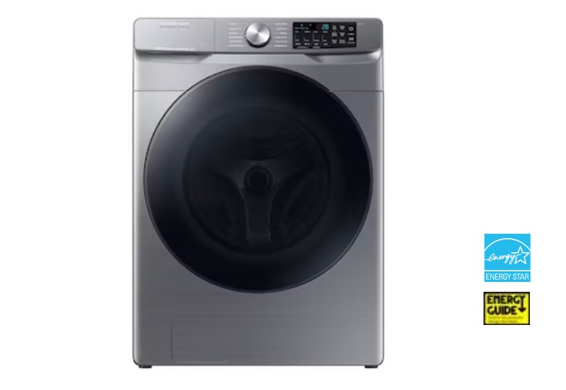 Photo 1 of Samsung 4.5-cu ft High Efficiency Stackable Steam Cycle Smart Front-Load Washer (Platinum) ENERGY 