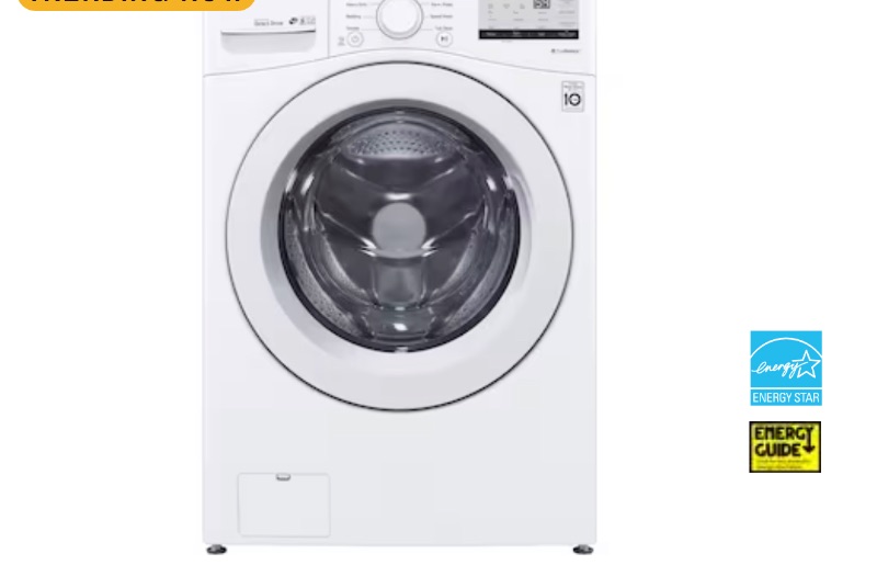 Photo 1 of LG 4.5-cu ft High Efficiency Stackable Front-Load Washer (White) ENERGY STAR