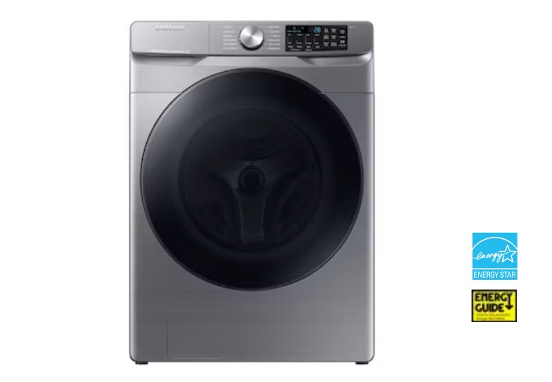 Photo 1 of Samsung 4.5-cu ft High Efficiency Stackable Steam Cycle Smart Front-Load Washer (Platinum) ENERGY 