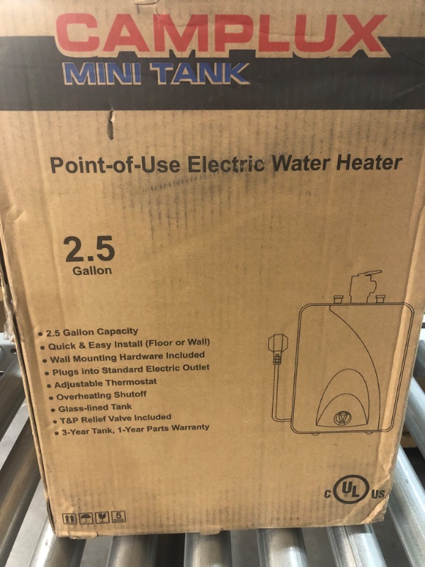 Photo 2 of *USED & DIRTY* Camplux ME25 Mini Tank Electric Water Heater 2.5-Gallon with Cord Plug,1.5kW at 120 Volts 2.5 Gallons