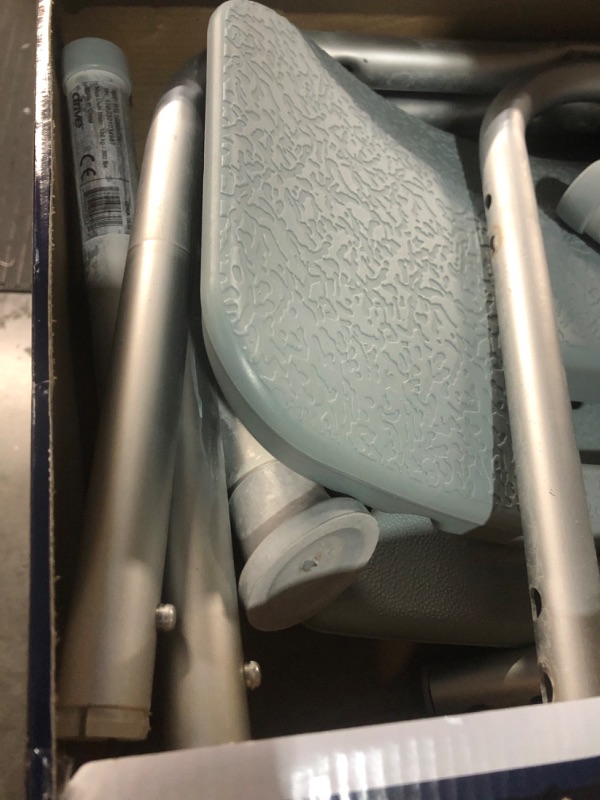 Photo 8 of ***CHAIR ONLY*** Drive Medical RTL12202KDR Bathroom Bench with Back, Gray & 10210-1 