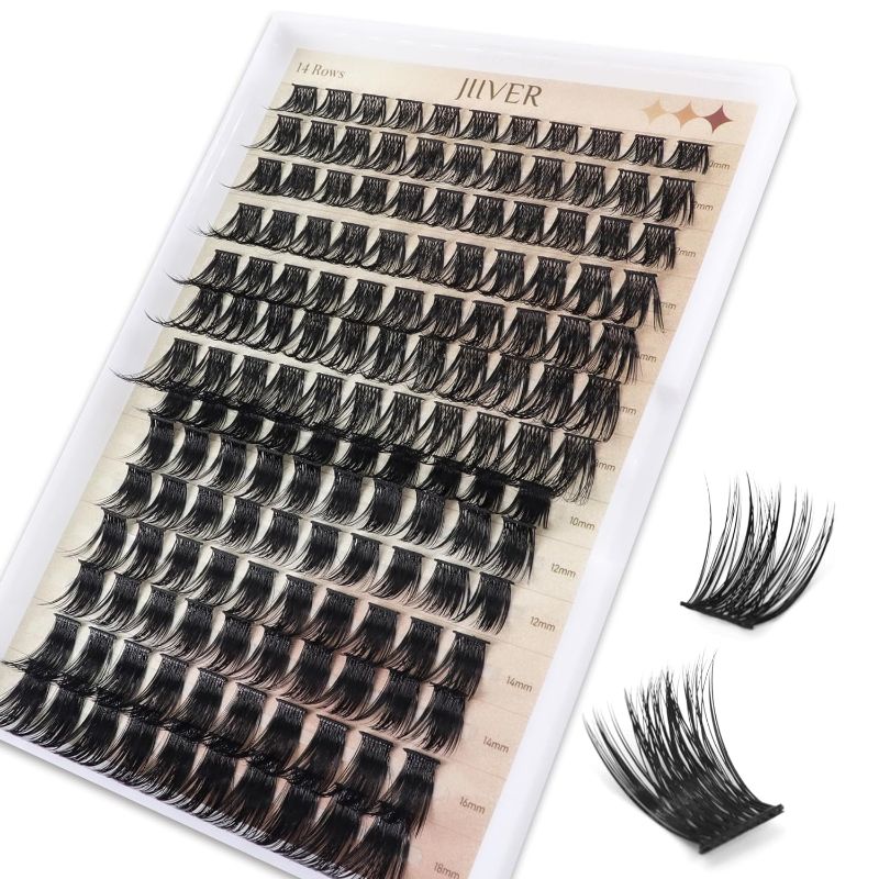 Photo 1 of JIIVER Lash Clusters, 147pcs Eyelash Clusters C Curl Cluster Lashes Wisps, 