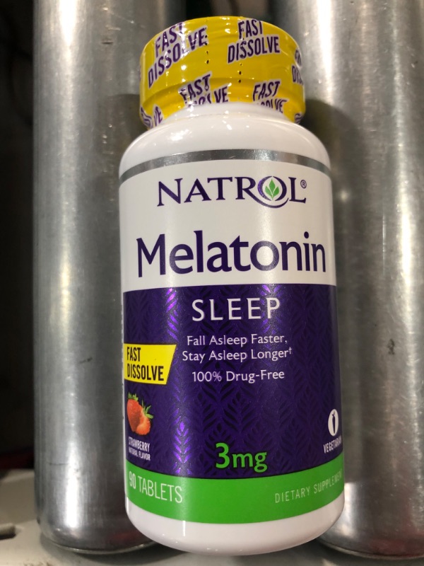 Photo 2 of (EXP JUN3 30,2030) Melatonin 3mg, Sleep Support, Fast Dissolve Tablets Strawberry