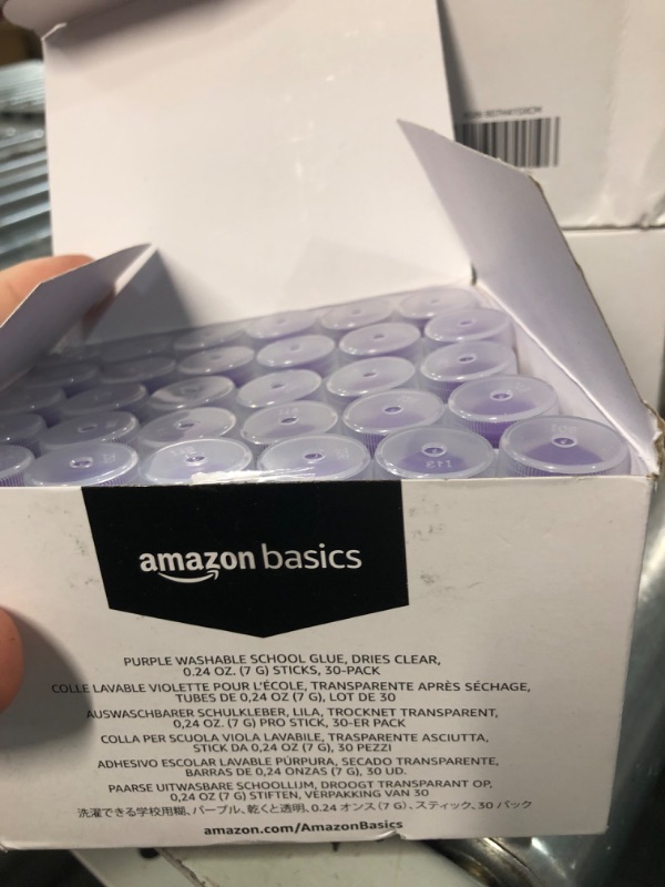 Photo 3 of Amazon Basics Purple Washable School Glue Sticks, Dries Clear, 0.24-oz Stick, 30-Pack 30-Pack Small Glue Sticks 
2 PACK