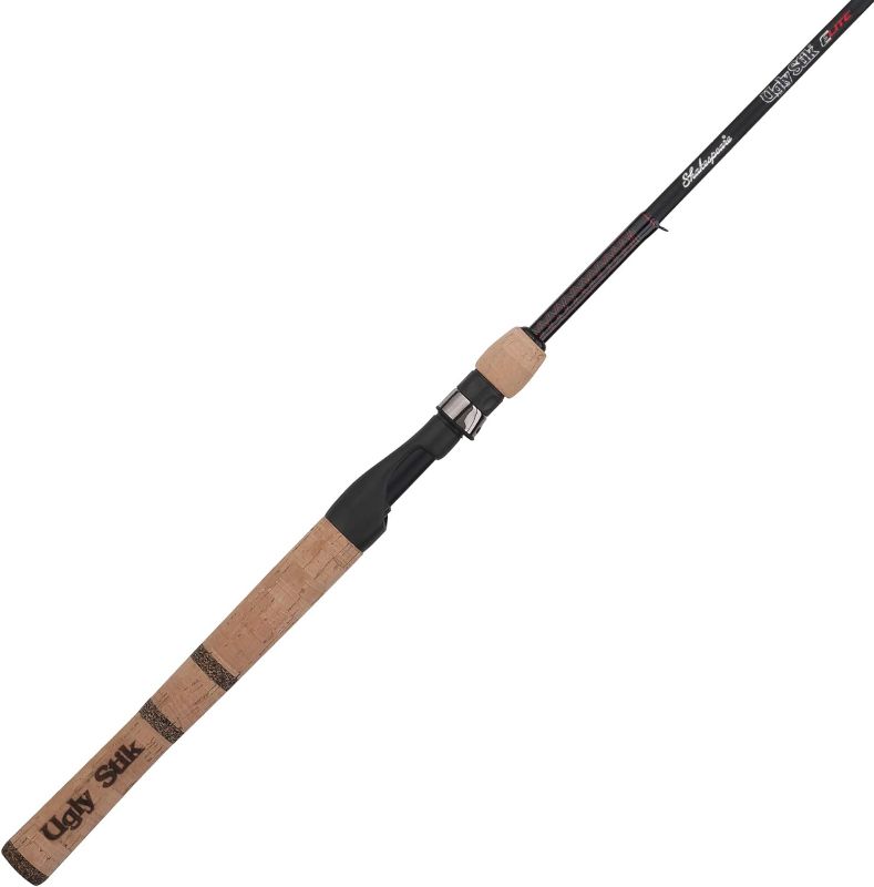 Photo 1 of rod is broken  on bothsides********
Ugly Stik 6’6” Elite Spinning Rod, Two Piece Spinning Rod, 6-14lb Line Rating, Medium Rod Power, Extra Fast Action, 1/4-5/8 oz. Lure Rating
