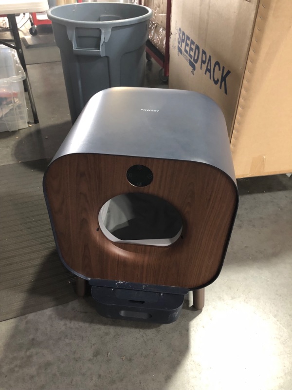 Photo 2 of ***NO POWER CORD - DOES NOT FUNCTION - FOR PARTS ONLY - NONREFUNDABLE***
PAWBBY Self Cleaning Litter Box, Automatic Cat Litter Box Self Cleaning for Multi Cats, Faux Wood/Grey