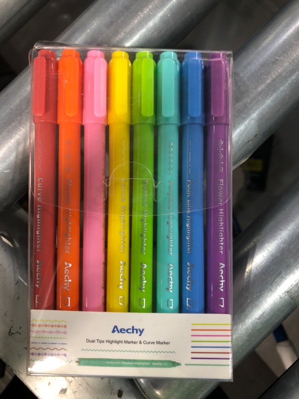 Photo 3 of AECHY 8PCS Curve Highlighter Pen Set,