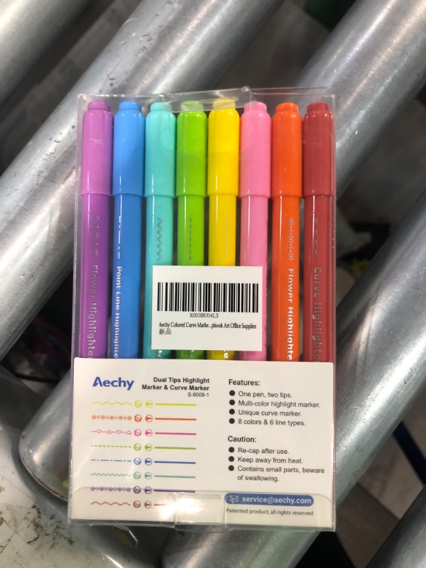 Photo 2 of AECHY 8PCS Curve Highlighter Pen Set,