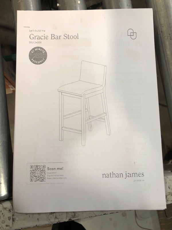 Photo 3 of Nathan James Gracie Modern Counter Height Bar Stool with Back