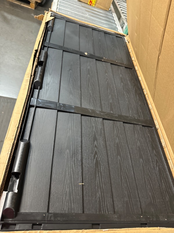 Photo 4 of  Storage Box Waterproof Large Deck Box  for Patio, Garden, Poolside (160 Gallon, Black) 