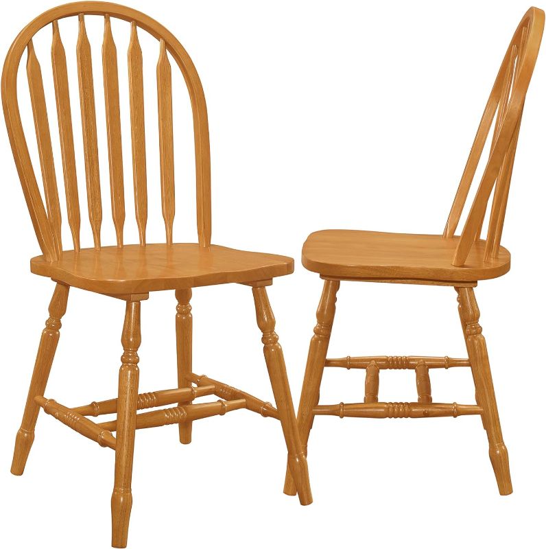 Photo 1 of *MAJOR DAMAGE SEE PHOTOS*
Sunset Trading Selections Arrowback Side Light Oak Solid Wood | Set of 2 Dining Chair