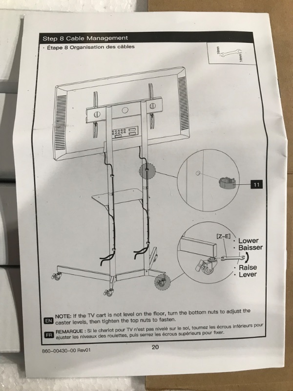 Photo 6 of Mobile TV Cart with Wheels for 32-85 Inch Flat Curved Screen TVs