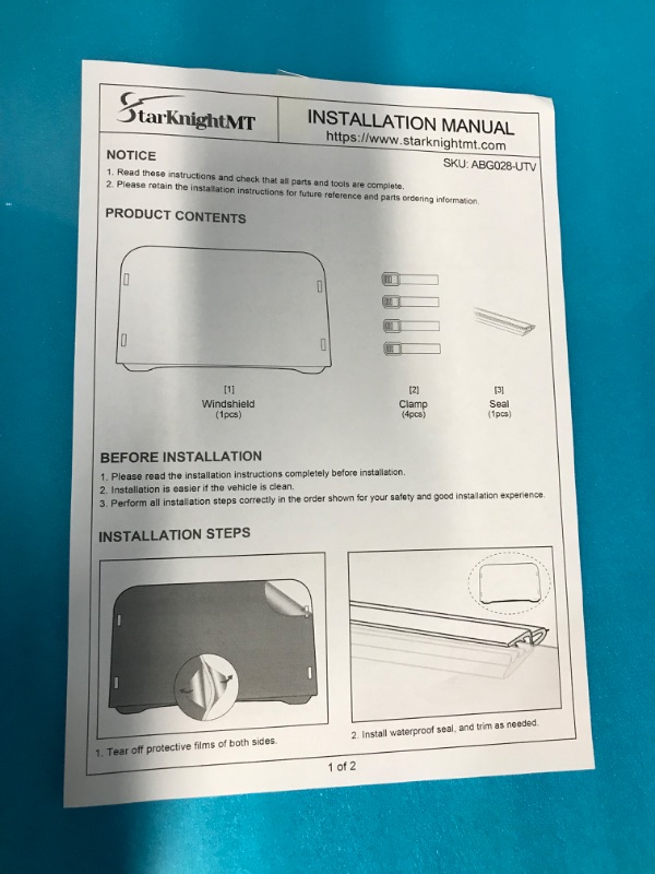 Photo 5 of **SEE NOTES for Compatibility** StarknightMT Scratch-Resistant UTV Front Full Windshield