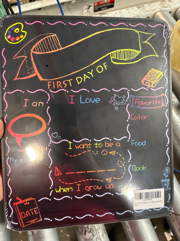 Photo 2 of First & Last Day of School Chalkboard, 10 x 12 Inch Double Sided Back to School Sign