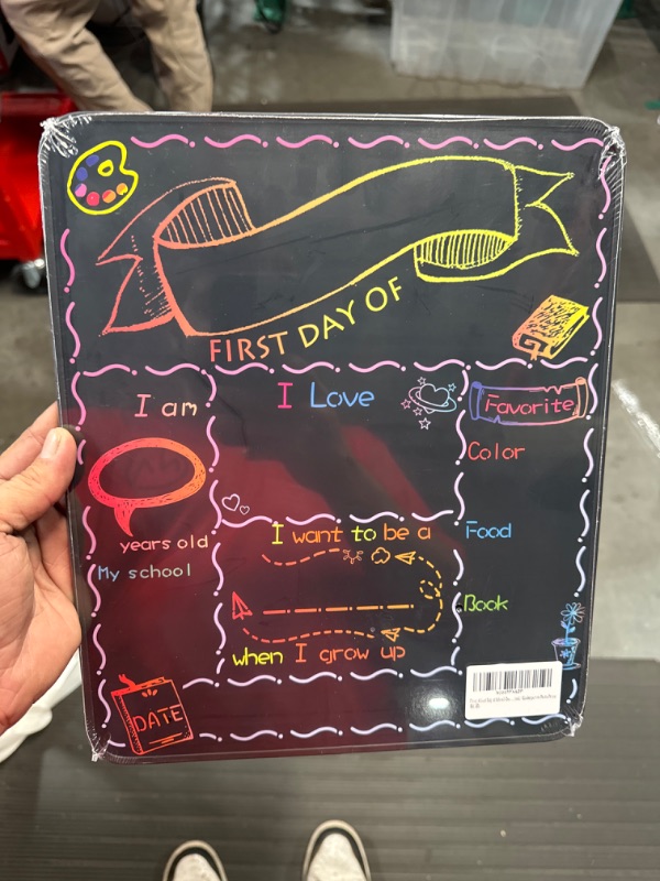 Photo 2 of First & Last Day of School Chalkboard, 10 x 12 Inch Double Sided Back to School Sign