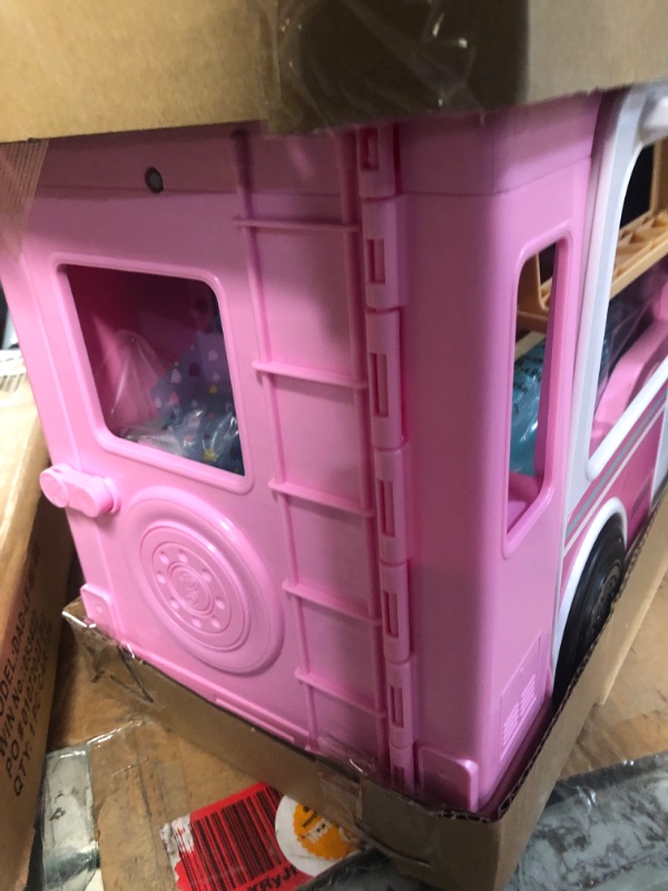 Photo 4 of Barbie Camper 3-in-1 DreamCamper Toy Playset Transforming Camper with Pool