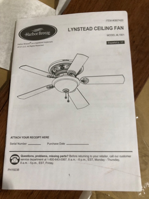 Photo 7 of **LOOKS NEW** Harbor Breeze Lynstead 52-in Bronze LED Indoor Flush mount Ceiling Fan +Light (5-Blade) **SEE NOTES**