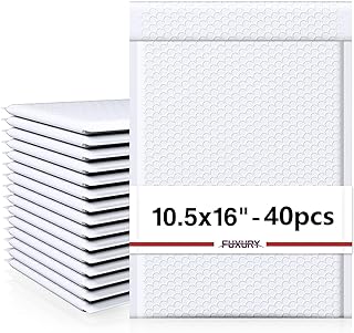 Photo 1 of Fuxury White Bubble Mailers 10.5x16" 40 Pack