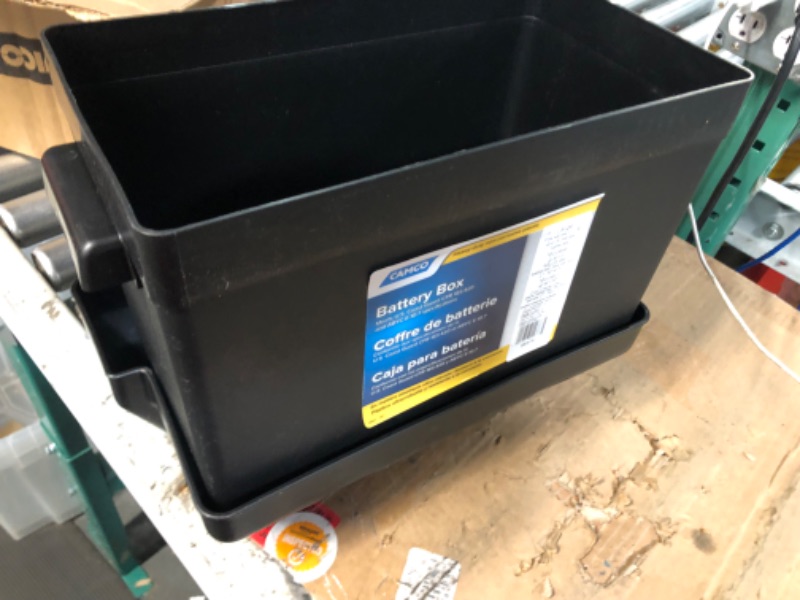 Photo 2 of Camco Large Battery Box with Straps and Hardware - Group 27, 30, 31 |Safely Stores RV, Automotive, and Marine Batteries | Measures Inside