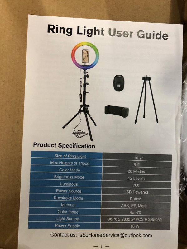 Photo 3 of STALLY 10.2" Ring Light with Stand, 62" Tall Selfie Ring Light with Phone Holder and Wireless Remote, 12 Dimming Levels, 32 Color Modes Led Ring Light for Phone